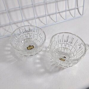 New Genuine Kristal Zajecar Vintage 24% Lead Crystal Cream & Sugar Set